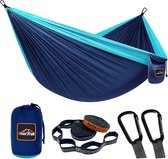 Camping hangmat, superlichte draagbare parachute-hangmat met twee boomriemen enkel of dubbel nylon reisboom hangmatten