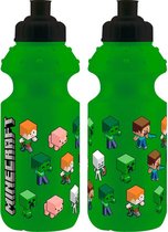 Minecraft Sportfles - Drinkfles - Groen - 350 ml. - Schoolfles