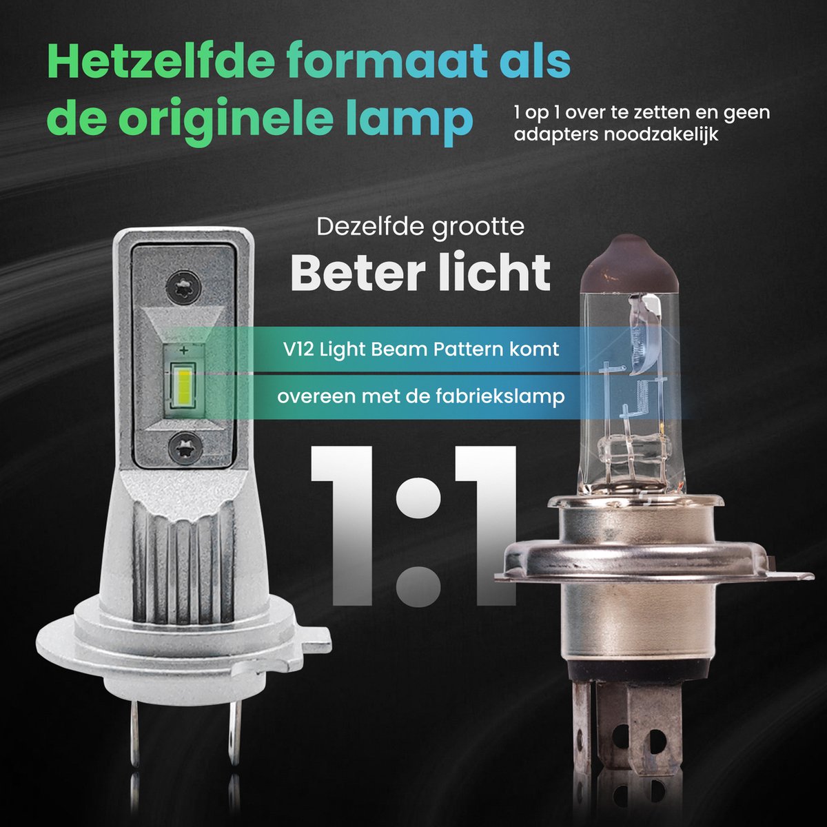 XEOD H7 Perfect Fit LED lampen met E-Keur – Auto Verlichting Lamp – Dimlicht, Grootlicht of Mistlicht - 2 stuks – 12V – foto 8