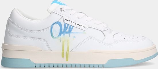 Off the pitch full-stop coated leather witte heren sneakers