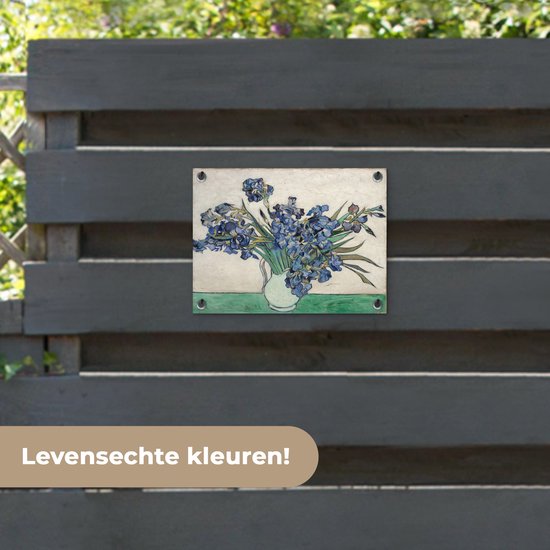 Affiche de jardin Vincent van Gogh 2 - Nature morte aux iris - Peinture de Vincent van Gogh Affiche de jardin toile lâche 40x30 cm - Toile de jardin/Toile d'extérieur/ Peintures pour l'extérieur (décoration de jardin)