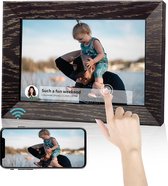 Cadre photo numérique WiFi 8 pouces, 16G marron noyer, écran tactile 1280 x 800IPS, cadre photo numérique WiFi, partagez des photos ou des vidéos via l'application Frameo