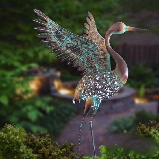 Verplaatsbaar in tegenstelling tot progressief Tuinbeeld groot - beeld - solar vogel - 81 cm hoog | bol.com
