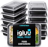 10 Compartiment BPA Vrij Herbruikbare Meal Prep Containers - Plastic Voedsel Bakjes met Luchtdichte Deksels - Magnetron, Vriezer en Vaatwasserbestendig - Stapelbare Bento Box