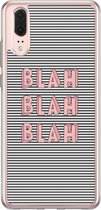 Casimoda® hoesje - Geschikt voor Huawei P20 - Blah Blah Blah - Siliconen/TPU - Soft Case - Zwart - Tekst