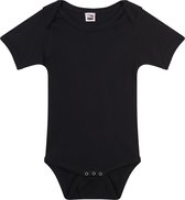 Basic rompertje zwart voor babys - katoen - 240 grams - basic zwarte baby rompers / kleding 56