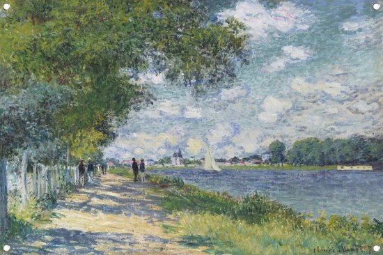 La Seine à Argenteuil - Claude Monet posters - Rivier tuinposter - Tuinposters Landschap - Wanddecoratie buiten - Schuttingdoek - Tuin decoratie voor buiten tuinposter 75x50 cm