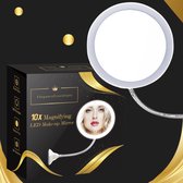 EleganceEssentials® Make up spiegel - Make up spiegel met verlichting - Make up spiegel met zuignap - 10X vergroting - Exclusief 4x-AAA Batterijen