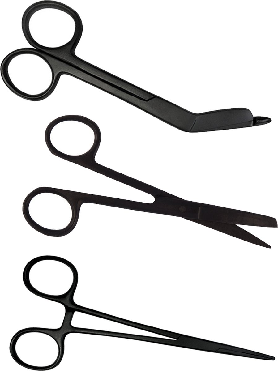 Goedkoopste Verpleegkundige Scharenset - Stealth Black | MDR Gecertificeerd - Zorg - Zuster - Cadeau - Verpleegster - Accessoires - Nurse Cadeau - Verpleegkundige Schaar - Verpleegkundige Artikelen