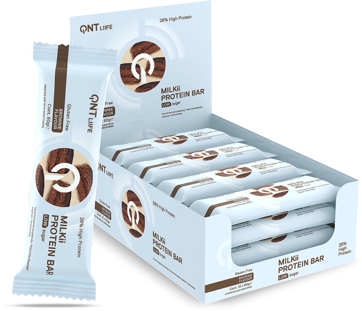 Goedkoopste QNT MILKII PROTEIN BAR BROWNIE | 12 X 60 Gram