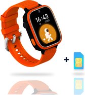 AngelTech Kinder SmartWatch Ultra – Gps Horloge kind – 4G - Smartwatch Kinderen - Slim Size - Inclusief simkaart - GPS tracker kind - 1GB RAM – 8GB ROM - Smartwatch Kids – School mode – Oranje