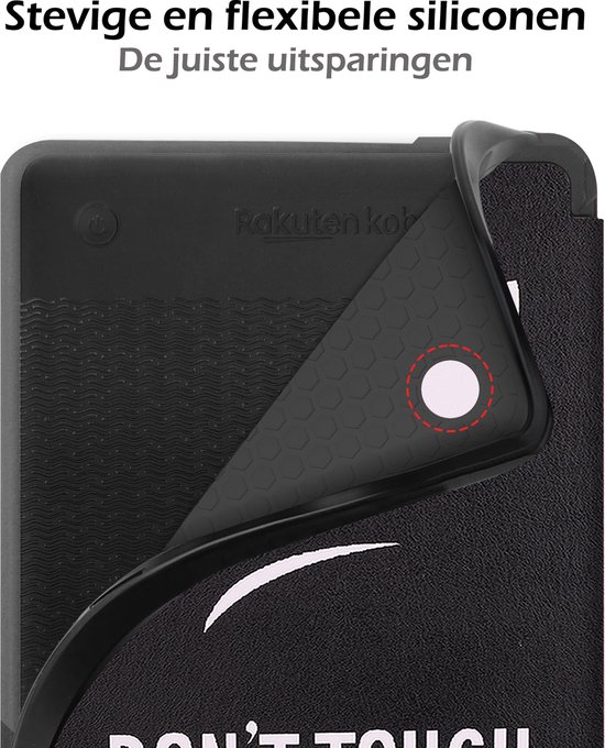 Hoesje Geschikt voor Kobo Clara 2E Hoes Book Case - Hoes Geschikt voor Kobo Clara 2E Hoesje Book Cover Met Screenprotector - Don't Touch Me van Hoesje  — afbeelding 3