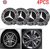 4 stuks voor Mercedes Benz wielnaafafdekkingen embleem zwart 75 mm velgnaafafdekking logo