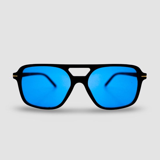 Montuurtjevoorjou - Pulse Blue - Zonnebril - Zonnebril heren en dames - Rond - Blauwe Lens