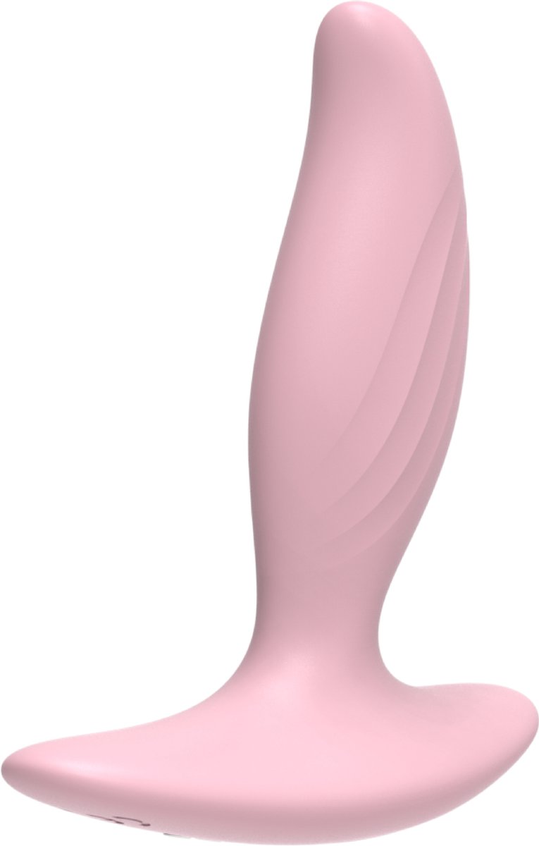 Siliconen butt plug - Vibrerend - Lichtroze