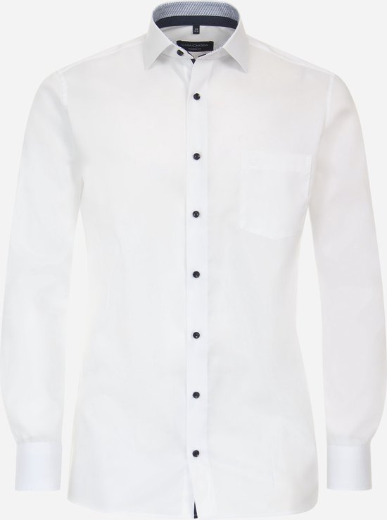 CASA MODA modern fit overhemd - popeline - wit - Strijkvriendelijk - Boordmaat: 40