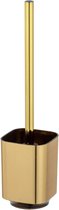 Toiletgarnituur Auron Gold - Hoogwaardige borstelhouder van kunststof - Goud - Hygiënische wc-borstel - 9 x 385 x 9 cm toilet brush with holder