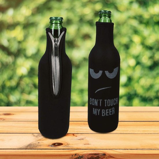 kwmobile 2 Flessenkoeler compatibel met 330-500ml fles - Voor bier en andere koude drankjes - Van geïsoleerd neopreen - Hoes voor fles in zwart/donkerblauw