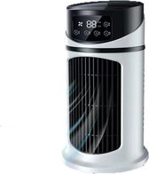 Climatiseur mobile sans tuyau de vidange - 3 en 1 - Sans tuyau ni vidange - 6 vitesses - Mini ventilateur - Refroidisseur d'air portable - Siècle des Lumières LED - Pour chambre et salon - Wit