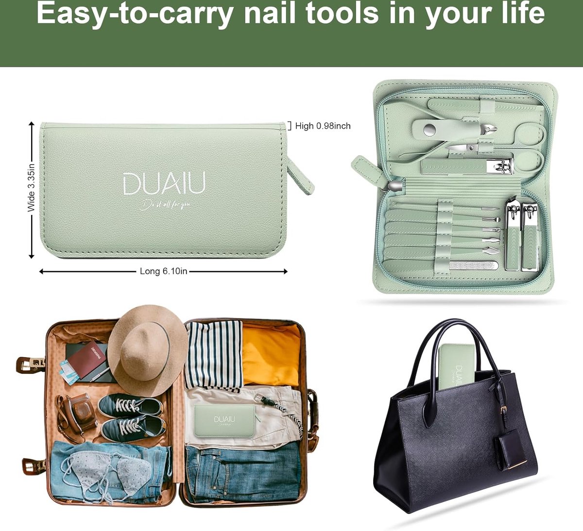 manicure set -Wenkbrauwverzorgingsset, Roestvrijstalen Nagelverzorgingstools 12