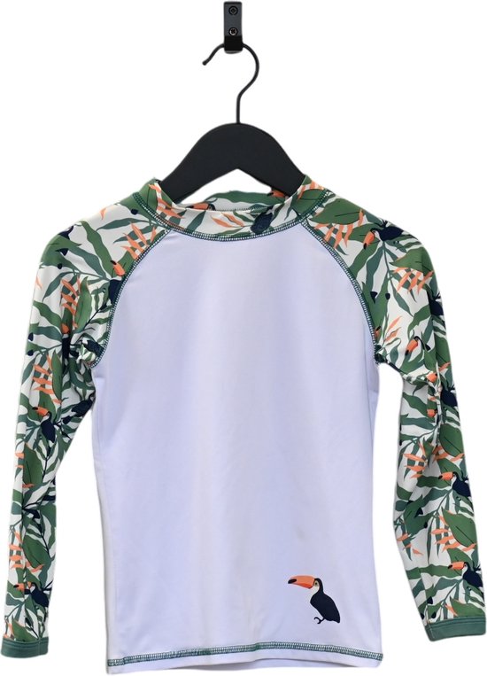 Ducksday - UV-Zwemshirt voor kinderen - UV-werend UPF50+ - Rashguard met lange mouwen - unisex - Toucan - maat 8 jaar