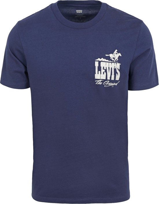 Levi's - T-shirt Graphic Navy - Heren - Maat S - Regular-fit