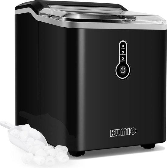 Ijsblokjesmaker - Compact Desgin - 12kg/24 Uur - 1,5 L Waterreservoir - Inclusief Ijsschep en Mand