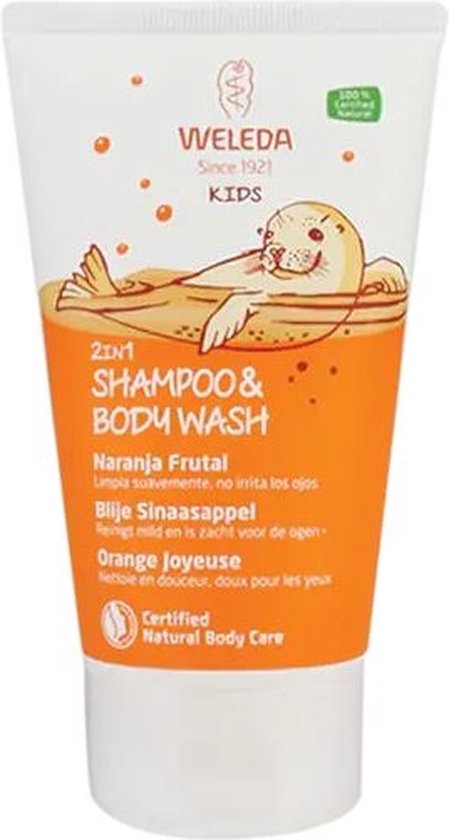 Weleda Kids 2-in-1 Shampoo & Body Wash - Blije Sinaasappel - 100% Natuurlijke Ingrediënten- 150ml