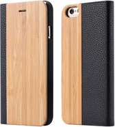 Houten flip case, iPhone 15 Pro - Bamboe