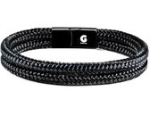 Touw armband Zwart Premium 20,5cm Galeara Design Noa - Koord armbanden in diverse kleuren met geschenkverpakking