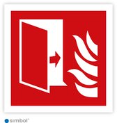 Simbol® - Stickers Brandwerende deur - Branddeur (F007) - Formaat 20 x 20 cm.
