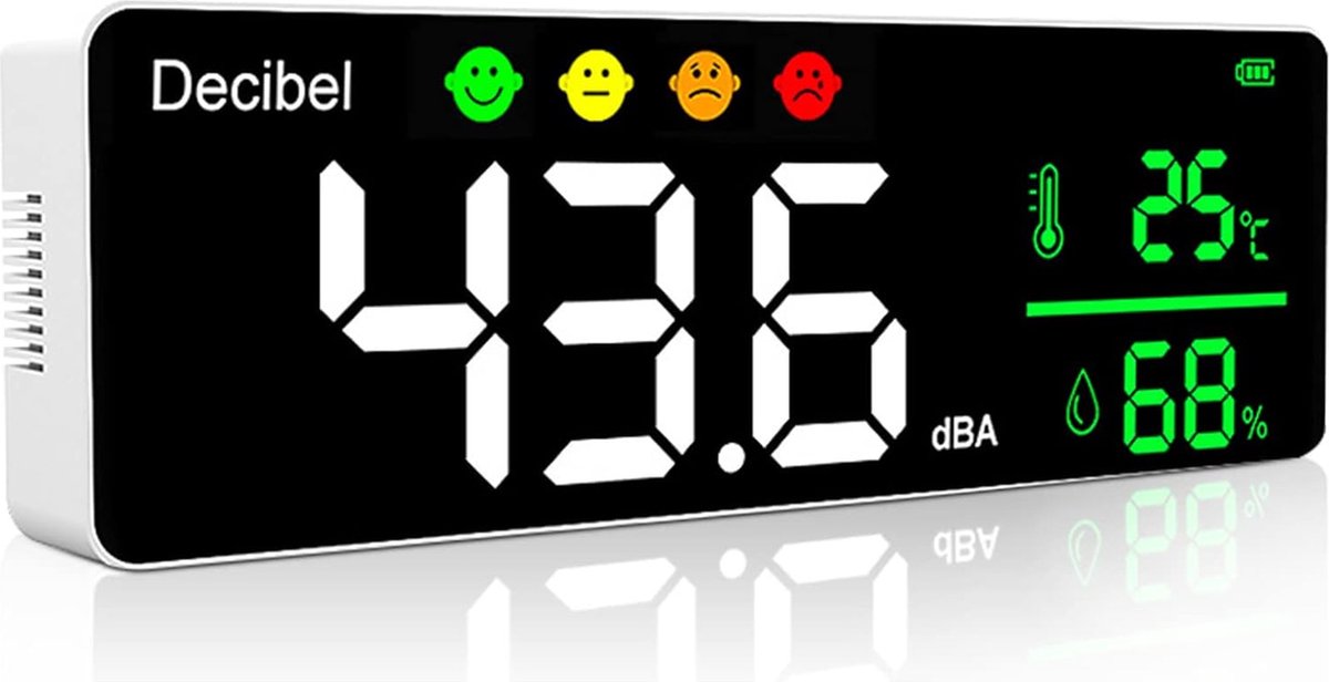 Decibelmeter - Digitale geluidsmeter - Nauwkeurig - Bereik tussen 30db en 130db - Geluidsmeter - LED Display - Professionele geluidsmeting - Merkloos
