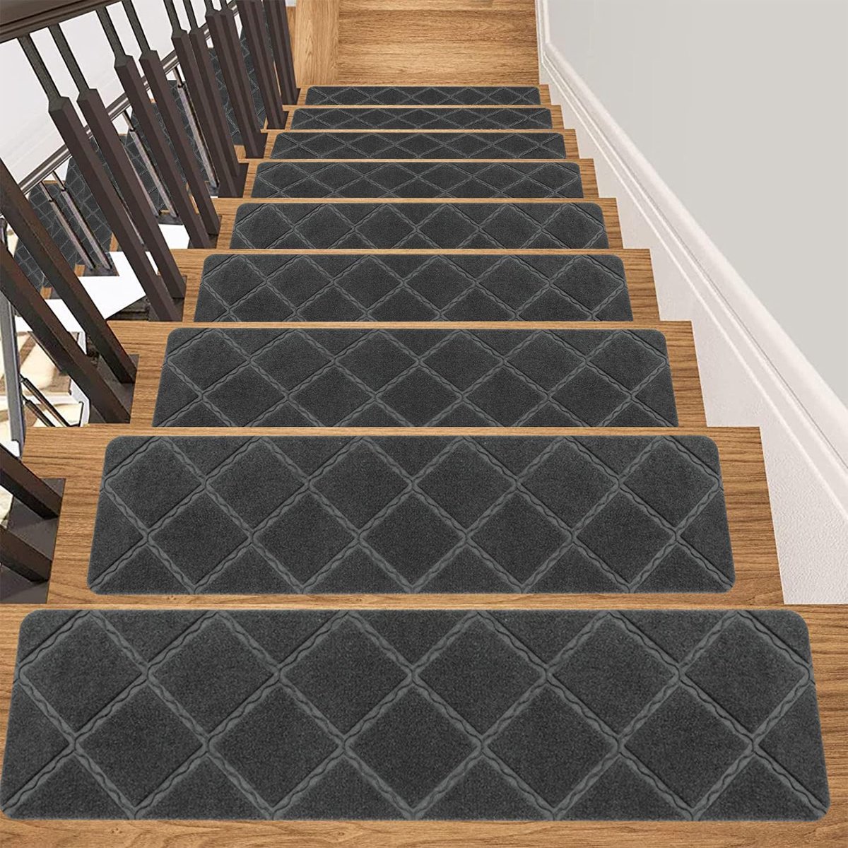Trapmatten, antislip, 15 stuks, traptreden, matten, zelfklevend, bruin Trapmatten, antislip, 15 stuks, traptreden, matten, zelfklevend, bruin