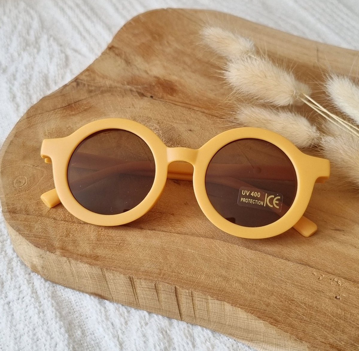 Zonnebril Kind - 1-3jaar - UV400 - Geel - Rond - Unisex