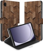 Uniek Geschikt voor Samsung Galaxy Tab A9 Tablethoesje Wooden Cubes Design | B2C Telecom