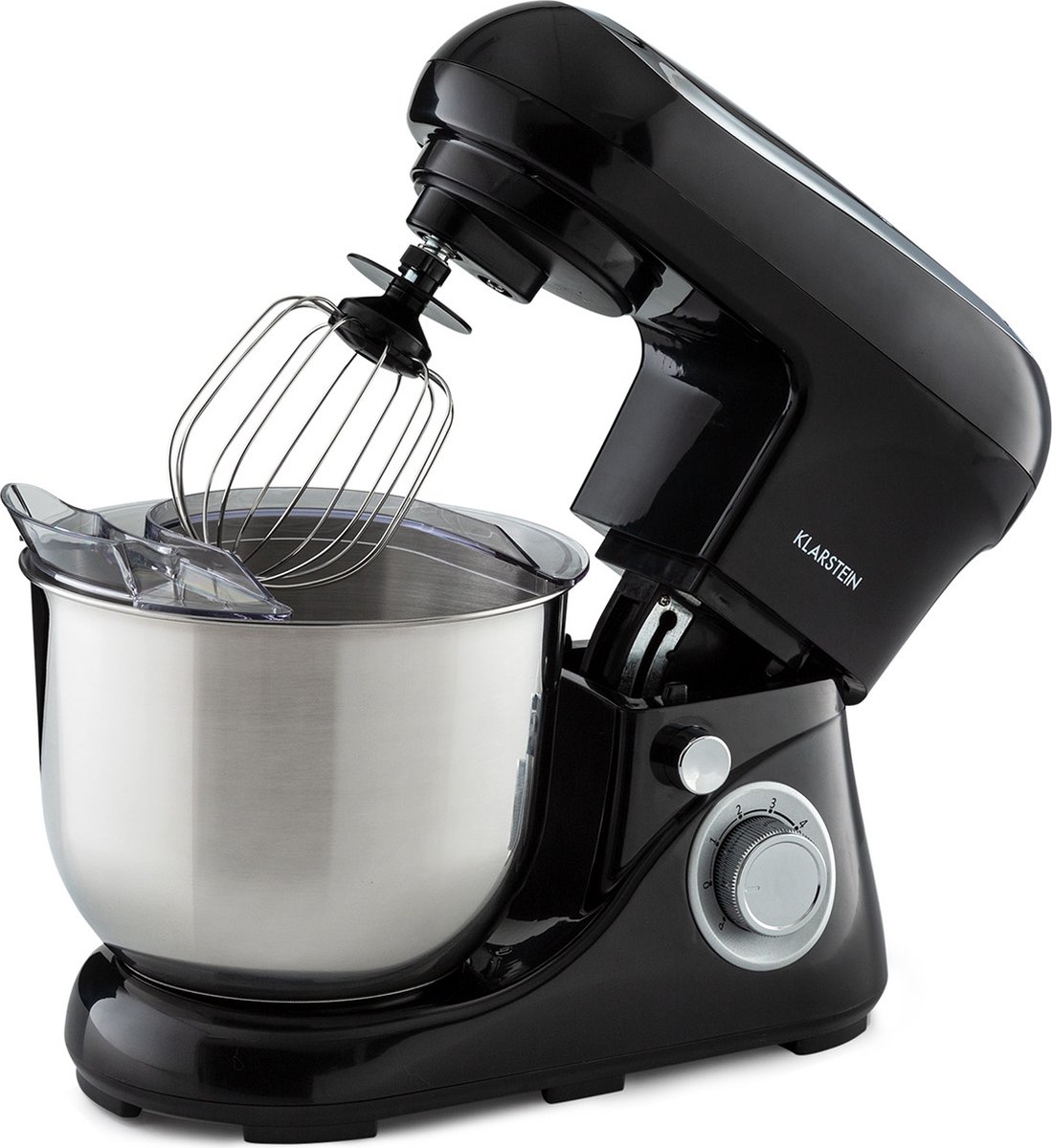 Klarstein Bella Pico 2G Keukenmachine Mixer - 1300 W - 6 Vermogensstanden En Pulsefunctie - Planetair Mengsysteem - RVS Kom Met 5 L Inhoud - 3-Delig Accessoires: Meng- En Kneedhaken Van Gegoten Aluminium Roestvrijstalen Garde - Compact - Zilver