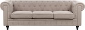 CHESTERFIELD - Canapé Chesterfield trois places - Taupe - Polyester