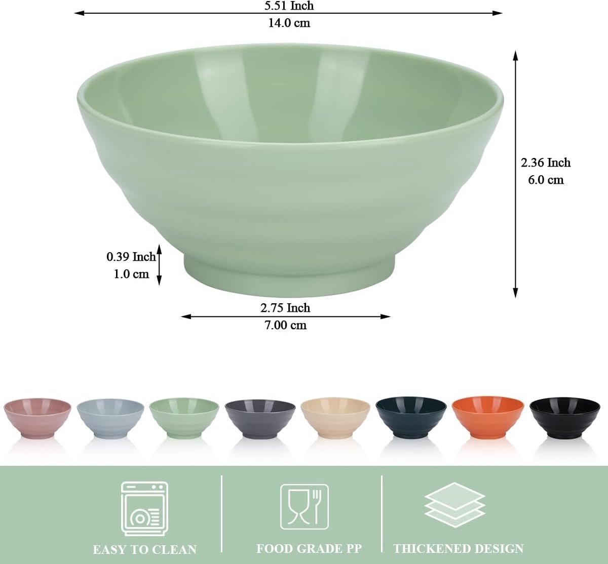 HMCEY Set van 18 stuks Müslischalen van kunststof 370 ML