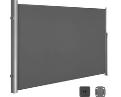 ACAZA Windscherm - Tuinscherm - 400 x 180 cm (L x H) - Grijs - Windscherm uittrekbaar - Tuinafscheiding - Tuinscherm uittrekbaar - Tuinschermen - Privacyscherm - Tuinafsluiting - Windscherm terras - Zonnescherm Balkon