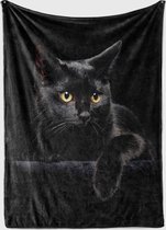 Speelse Katten flanel deken, hypoallergeen, geometrisch, knus cadeau voor Kattenliefhebbers 3 groottes - Alles wat schattig en gepersonaliseerd is