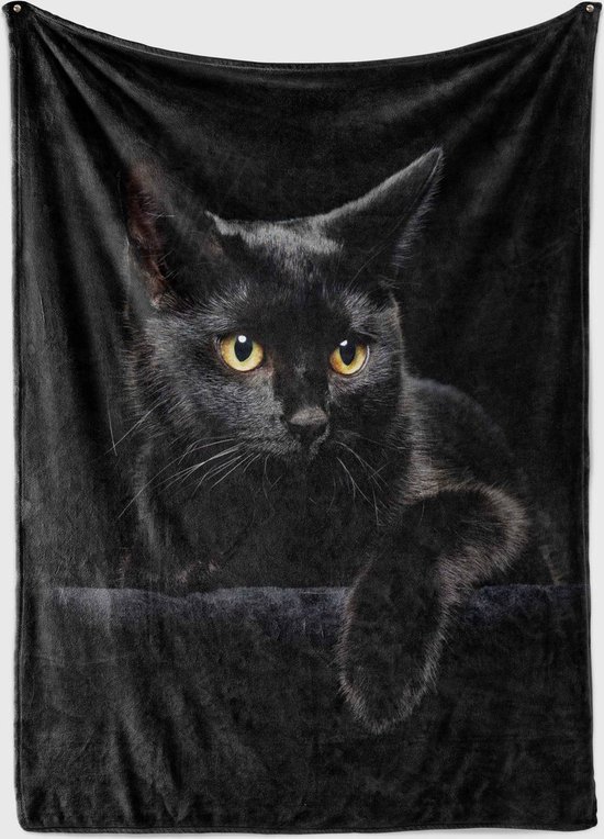 Zwarte kat kussenhoezen 20 x 20 set van 4, Gloeiende Sterren Maan Zwarte kat kussenhoezen 20 x 20 set van 4, Gloeiende Sterren Maan