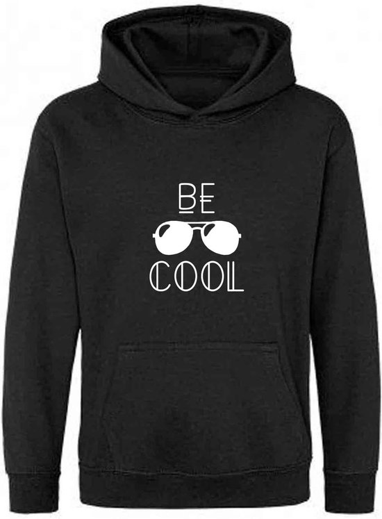 Be Friends Hoodie - Be Cool - Kinderen - Zwart - Maat 7-8 jaar