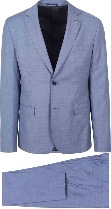 Suitable - Strato Toulon Kostuum Wol Blauw - Heren - Slim-fit