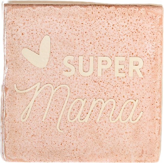 Lottea Tile 'Super Maman' - cadeau de fête des mères, cadeau pour maman, carrelage, carrelage avec texte, carrelage avec dictons, carrelage avec texte