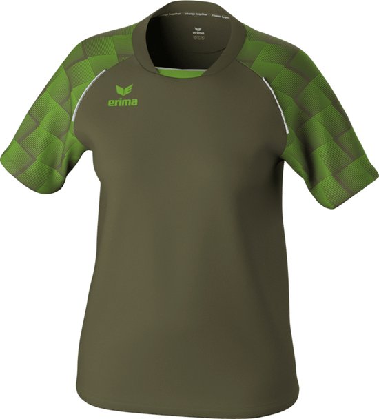 Erima Evo Star Shirt Korte Mouw Dames - Khaki / Green Gecko | Maat: 44