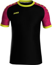 Jako Iconic Shirt Korte Mouw Heren - Zwart / Pink / Fluogeel | Maat: XL