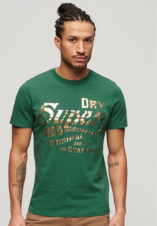 Superdry Metallic Workwear Graphic T-shirt Met Korte Mouwen Groen 3XL Man