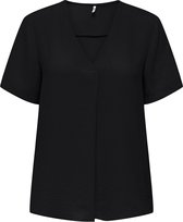 Jacqueline de Yong T-shirt Jdydivya Life S/s V-neck Top Wvn Di 15291432 Black Dames Maat - XS