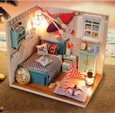 3D Huisje met Led-verlichting en Stofkap Puzzel voor Volwassenen, Houten Modelbouwset, Cadeau voor Verjaardag Kerstmis - Romantiek