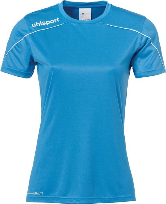 Uhlsport Stream 22 Shirt Korte Mouw Dames - Cyaan / Wit | Maat: L
